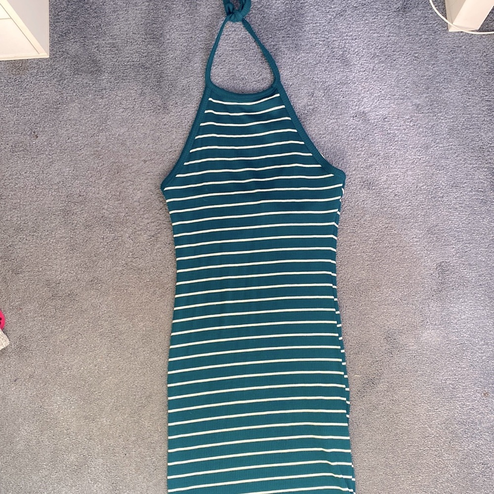 Blue striped dress